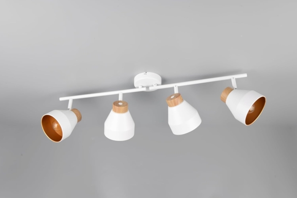 Deckenstrahler VALENTIN 4-flammig aus Metall Weiß innen Gold, Breite 71cm Bild 7