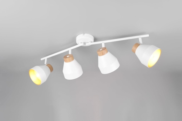 Deckenstrahler VALENTIN 4-flammig aus Metall Weiß innen Gold, Breite 71cm Bild 3