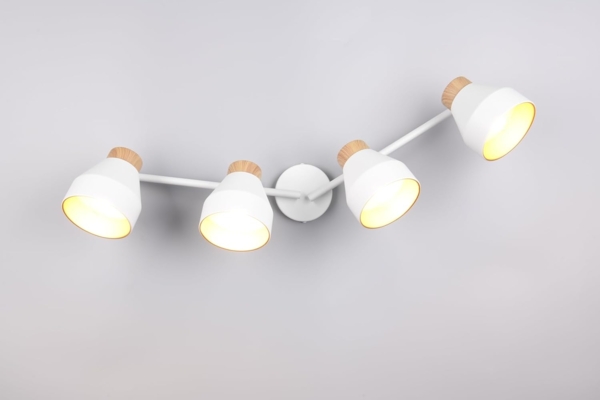 Deckenstrahler VALENTIN 4-flammig aus Metall Weiß innen Gold, Breite 71cm Bild 5