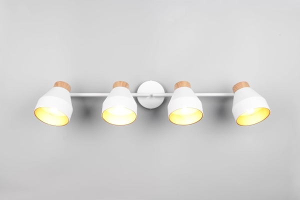 Deckenstrahler VALENTIN 4-flammig aus Metall Weiß innen Gold, Breite 71cm Bild 4