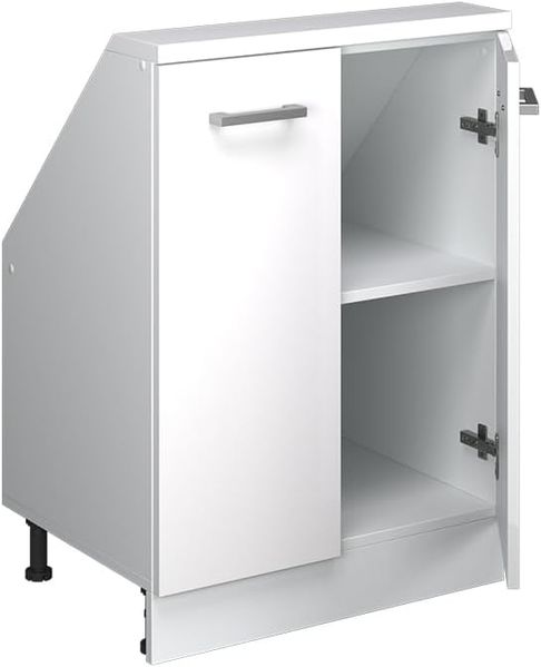 Küchenschrank für Dachschrägen R-Line Weiß Hochglanz 60 cm mit 2 Türen Vicco Bild 6
