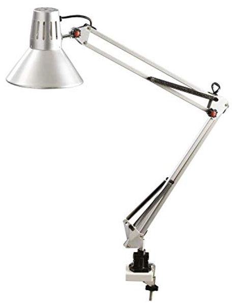 Alco Büroleuchte Metall mit Tischklemme E27 230V für max. 60W silber