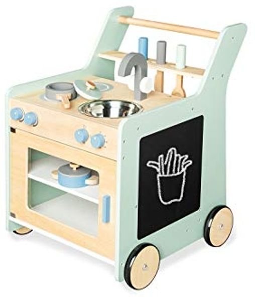 Pinolino 'Kalle' Kinderküche mit Maltafel, ab 3 Jahren, Linde / MDF pastellgrün, 45 x 48 x 58 cm