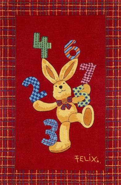 Kinderteppich- FELiX der Hase, Spiel und Lern- Teppich 170 x 110 cm