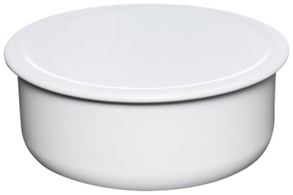 Riess Keksdose Brotdose Emaille Weiß Plätzchendose Aufbewahrungsdose Ø 24cm