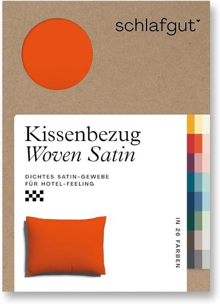 Schlafgut Woven Satin Bettwäsche|Kissenbezug einzeln 70x90 cm| red-mid