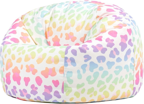 Icon Leopard Sitzsack Kinder, Webstoff, Sitzsack mit Füllung, Bequemer Kinder Sessel, Kuschelsessel, Lese Sessel, Schlafzimmer, Kinderzimmer, Wohnzimmer