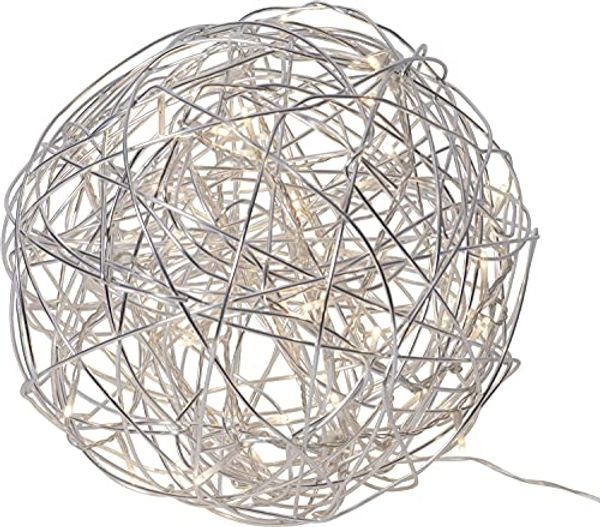 Star Trading 802-75 Weihnachtsdekoration DRAHTKUGEL TRASSEL LED 50X0,066W Alu, Stahl alu eloxiert H:30cm Ø30cm IP44