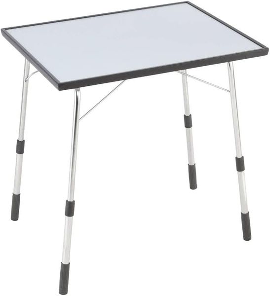 Lafuma Klappbarer, höhenverstellbarer Gartentisch, Wetterfest, Louisiane, carbon (grau), 72,5x60,5 cm