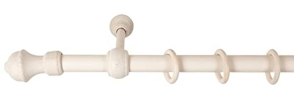 SN DECO GROUP Gardinenstange Ares, 1-läufig, Fixmaß, mit Bohren, verschraubt, Holzwerkstoff, 28 mm, Holz, verschiedene Längen und Farben, Komplettset