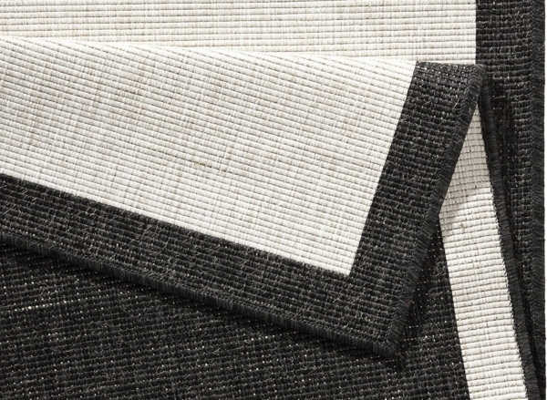 In- & Outdoor Wendeteppich Panama Creme Schwarz - 80x350x0,5cm Bild 5