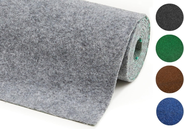 Misento Kunstrasen Outdoor Teppich - wetterfester Rasenteppich für Balkon, Terrasse & Garten - leicht zu verlegen - 200x500 cm, Grau