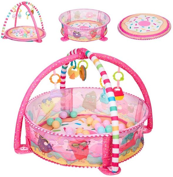 Kikka boo Spielbogen 30 Bälle Krabbeldecke Bällebad abnehmbare Spielzeuge rosa pink