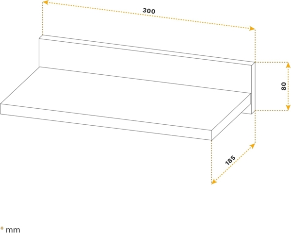 RICOO Wandregal 30 x 8 x 19 Braun Eiche Gold, Spanplatte aus Holz, Hängereral WM057-EG, Regal Wand, Bücherregal Bilderregal Fotoregal Küchenregal Hängend Wandboard Regalbrett Schweberegal Bild 3