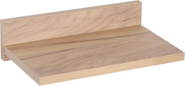 RICOO Wandregal 30 x 8 x 19 Braun Eiche Gold, Spanplatte aus Holz, Hängereral WM057-EG, Regal Wand, Bücherregal Bilderregal Fotoregal Küchenregal Hängend Wandboard Regalbrett Schweberegal Bild 7