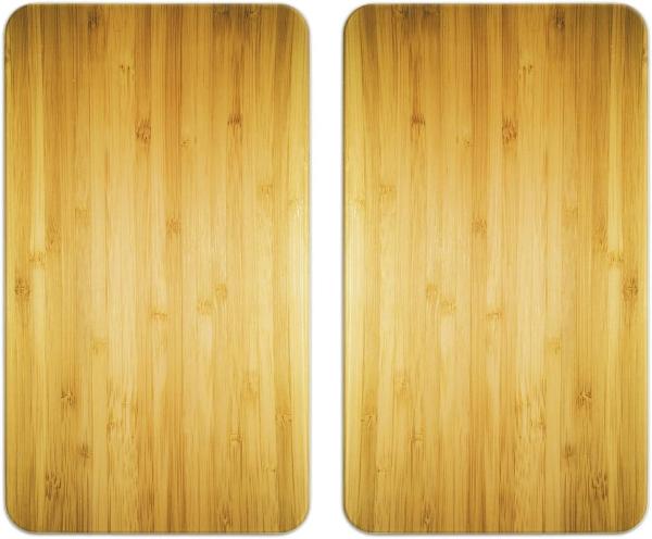 WENKO Herd-Abdeckplatte Universal Holz-Optik, Glas, Kunststoff, (Set, 2 tlg)