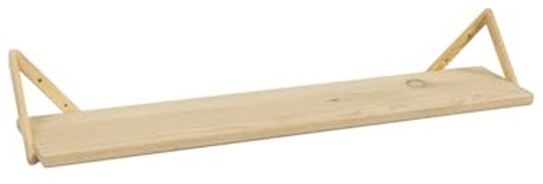 Astigarraga Kit Line Wandregal und 2 dreieckige Halterungen, 15 x 92 x 18 cm, massives Kiefernholz