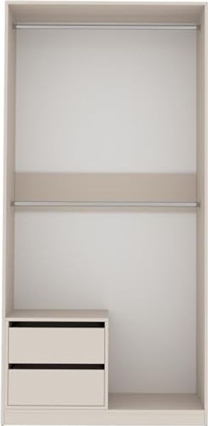 Marmex Möbel TRES SET 12C Kleiderschrank mit Schubladen ohne Türen, modularer Einbauschrank, laminierte Spanplatte, graubeige cashmere, 100x206x51 cm