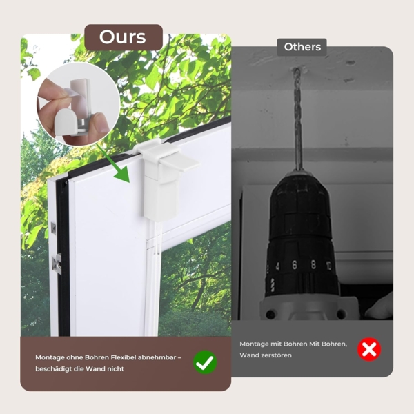 Allesin Plissee ohne Bohren Plissees Klemmfix Hellgrau 80x200 cm(BxH), Plisseerollo Faltrollo mit Klemmträger, Jalousie Rollos für Fenster und Tür, Sichtschutz und Sonnenschutz Bild 3