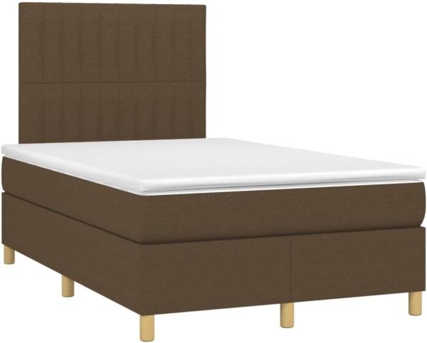 vidaXL Boxspringbett mit Matratze Dunkelbraun 120x200 cm Stoff, Härtegrad: H2 [3142484]