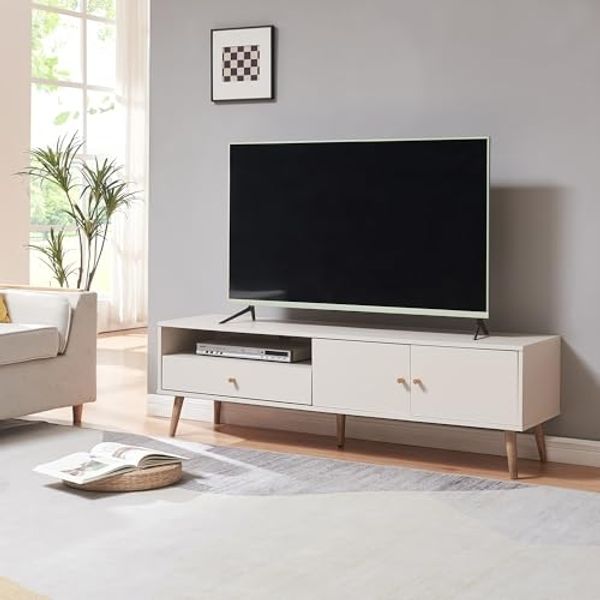 Fernsehschrank Hallevil 150x39x45 cm Weiß [en. casa]