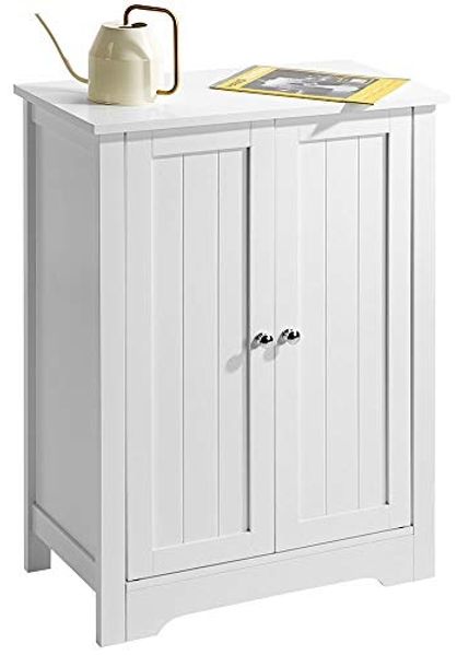 BAKAJI Schrank für Badezimmer mit 2 Türen mit 3 Ablagen, für Innenräume, Schrank aus MDF, Farbe: Weiß, Größe 60 x 30 x 80 cm