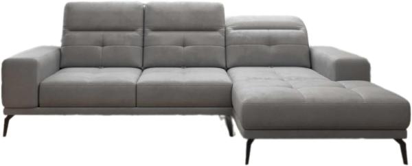 Designer Sofa Terina inkl. Beistellhocker Samt Grau Rechts