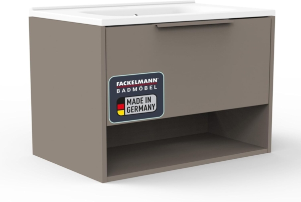 Fackelmann B.PARIS Badmöbel Set 2-teilig 70 cm breit, Grau, Gussmarmor