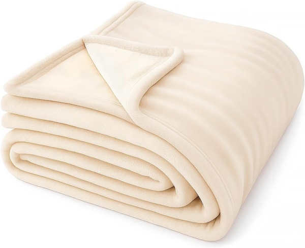 Wohndecke, Heubergshop, Kuscheldecke Tagesdecke 150x200cm flauschig Natur Ecru (W-150x200cm)