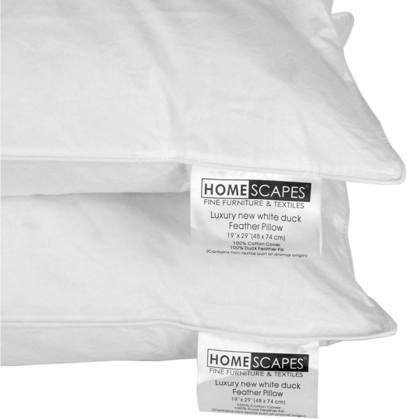Homescapes Federkissen 4 Kopfkissen 48 x 74 cm im Set, Federkissen mit 100% Federfüllung, Füllung: 100% Entenfedern, Rückenschläfer, Seitenschläfer Bild 7