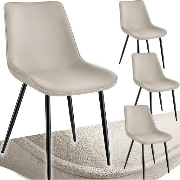 tectake Esszimmerstuhl Set Stuhl (4er Set, 4 St), gepolstert, in Samtoptik