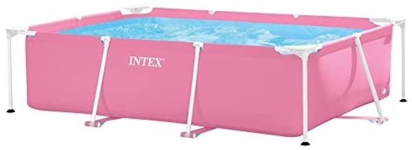 Intex 28266NP - Rechteckiger Aufstellpool mit Rahmen, 1662 L, Stahl und PVC, Rosa, 220 x 150 x 60 cm