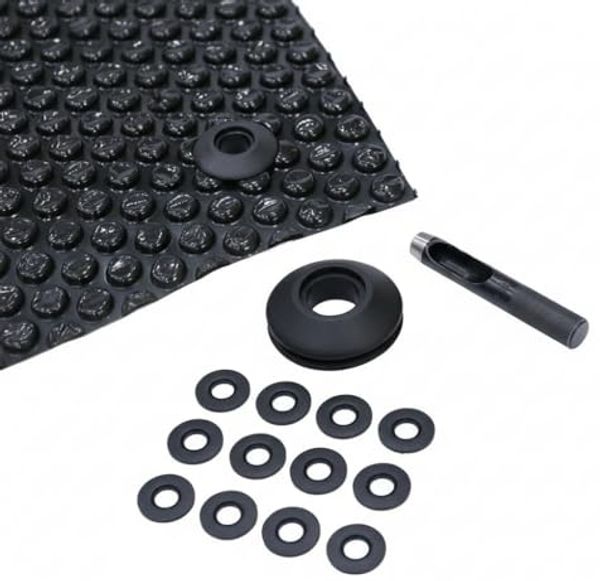 10 Kunststoff Ösen Schwarz + 1 Locheisen Pool Solarheizung Abdeckplane Wärmefolie Schwimmbadabdeckung Poolüberdachung Sonnenplane PVC-Abdeckung