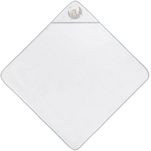 Interbaby 01225-18 Baby Kapuzenbadetuch BEAR SLEEPING weiss e grau, grau