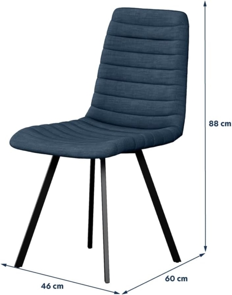 Selsey Esszimmerstuhl, Dunkelblau, 88 x 46 x 60 cm Bild 3