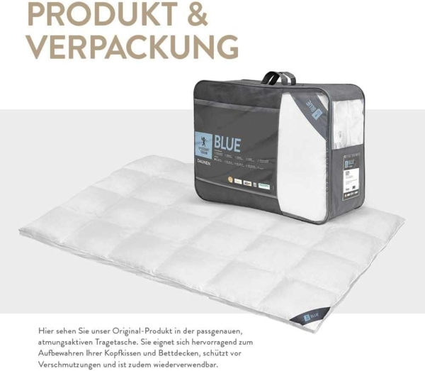 Spessarttraum Daunendecke Blue extra warm, Füllung: 60% Daunen, 40% Federn|155x200 cm Bild 3