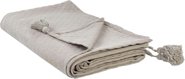 Tagesdecke LINDULA Baumwolle 200 x 220 cm Taupe Bild 1