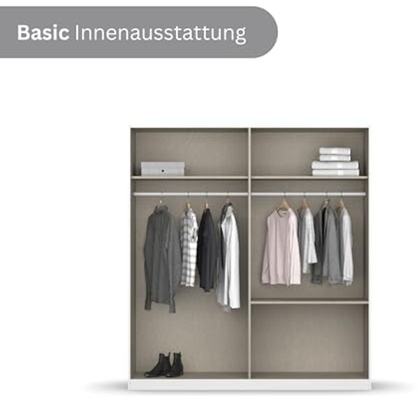 rauch Drehtürenschrank Kleiderschrank Schrank Garderobe COSTA in den Breiten 91/136/181 cm (in 3 Ausstattungen BASIC/CLASSIC/PREMIUM) viel Platz, grifflose Front und Push-to-Open Funktion MADE IN GERMANY Bild 6