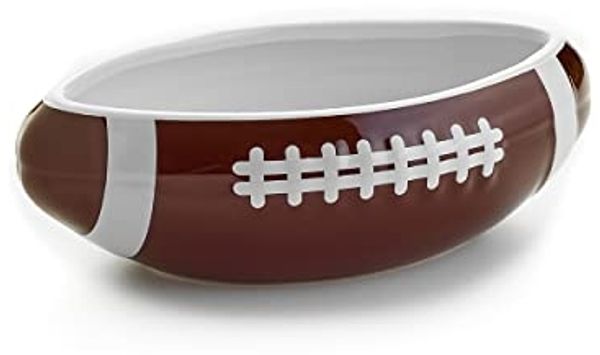 40YARDS Schüssel American Football Schüssel / Schale in American Football Form, Keramik, (Größe: XXL, maßstabsgetreu, 28 cm Länge) mit erhabener Naht
