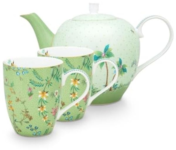 PIP STUDIO Jolie Flowers Green Teeset groß Set3