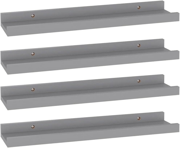 vidaXL Wandregale 4 Stk. Grau 40x9x3 cm 326674