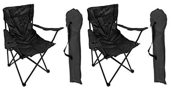2er Anglersessel Anglerstuhl Regiestuhl Getränkehalter Tasche Schwarz