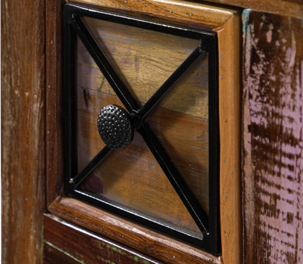 Massivmoebel24 Kommode (Kommode Altholz 110x40x85 mehrfarbig lackiert NATURE OF SPIRIT #17) Bild 6