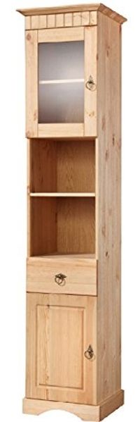 Clever-Moebel Hochschrank Hochschrank aus Kiefernholz im Landhausstil, Badschrank Badmöbel