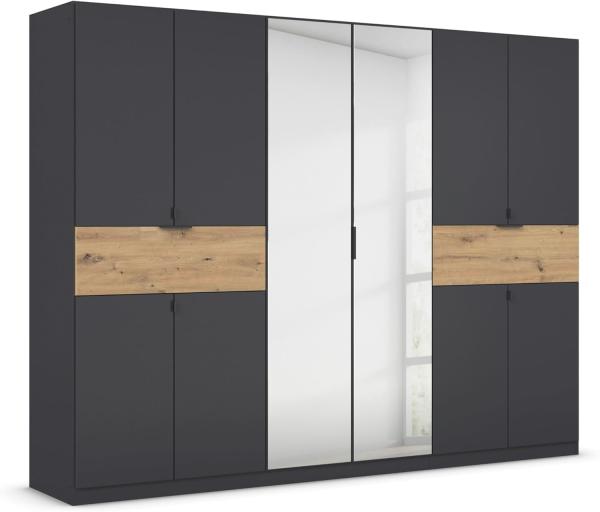 rauch Kleiderschrank, Drehtürenschrank TICAO, 10-türig, 2 Spiegeltüren, 2 Schubkästen, inkl. Türdämpferset, Grau metallic, 271x210x54cm