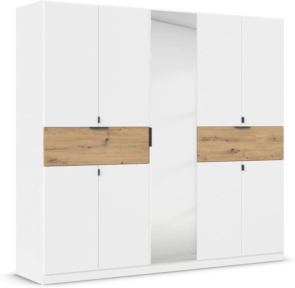 rauch Kleiderschrank, Drehtürenschrank TICAO, 9-türig, 1 Spiegeltüre, 2 Schubkästen, inkl. Türdämpferset, Alpinweiß, 226x210x54cm