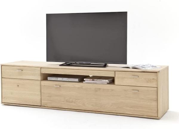 Lowboard Torrent 4 Eiche bianco massiv 214x56x52 TV-Möbel TV-Schrank