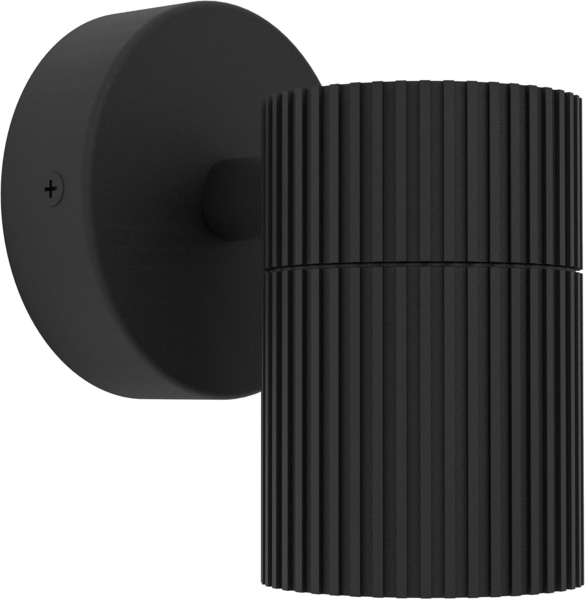 EGLO Wandlampe außen Tomelloso, Außenbeleuchtung Hauswand, Wand Außenlampe mit Downlight, Außenwandleuchte aus Aluminium in Schwarz, GU10 Fassung, IP44