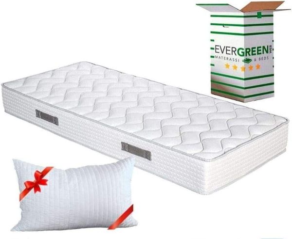 EVERGREENWEB - Orthopädische Waterfoam Matratze 90x195 cm, Hoch 20 cm + 1 VISCOSCHAUM Kissen KOSTENLOS aus Memory Foam Flocken, Atmungsaktiv, Hypoallergen, Ergonomisch, 100% Made in Italy | Fashion