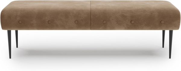 CAVADORE Sitzbank Amba, Trendige Polsterbank 2,5-sitzig für Küche, Esszimmer oder Wohnküche / Küchenbank passend zum 2,5-Sitzer Amba / 139 x 52 x 54 / Hochwertiges Mikrofaser: Hellbraun Bild 5